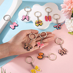 12 шт. 12 стиля пластиковых брелоков-бантов из ПВХ&nbsp;KEYC-TA0001-54