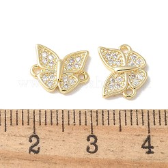 Подвески-бабочки из латуни с микропаве из прозрачного кубического циркония&nbsp;KK-Q031-04G