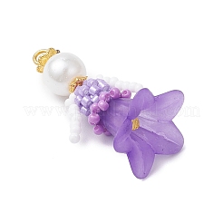 Подвески в виде цветка из стеклянного бисера&nbsp;PALLOY-MZ00686-02