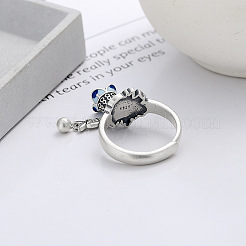 Цветок с листом 925 перстень с эмалью из стерлингового серебра&nbsp;FS-WGABCB6-01