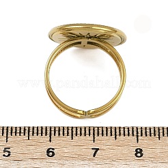 Плоские круглые с рисунком солнца эмалевые кольца из нержавеющей стали 304 для женщин&nbsp;RJEW-G355-05G