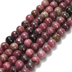 Природные родонит бисер нитей&nbsp;G-F820-K08-6mm
