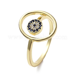 Латунные микро проложить кубического циркония кольца&nbsp;RJEW-S402-04G