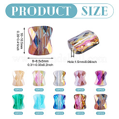 100шт 10 цвета гальванические стеклянные бусины&nbsp;EGLA-TA0013-17