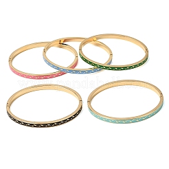 Браслеты из нержавеющей стали 304 с эмалью&nbsp;BJEW-D408-36G