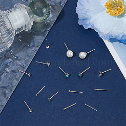 8 пара 4 стилей 925 оправы для сережек-гвоздиков из стерлингового серебра&nbsp;STER-BC0003-86