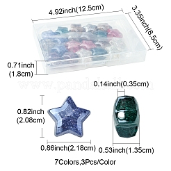 21шт 7 цвета прозрачные акриловые бусины&nbsp;OACR-FS0001-95