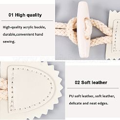 10 пара пряжек из акрила и искусственной кожи&nbsp;DIY-CY0002-25A