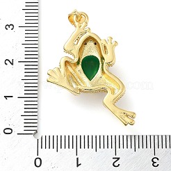 Подвески из зеленого кубического циркония с гальваническим покрытием из латуни&nbsp;KK-C047-01A-G