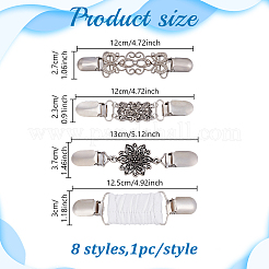 8 шт. 8 стиля прямоугольные зажимы для кардигана из цинкового сплава и страз&nbsp;JEWB-HY0001-39