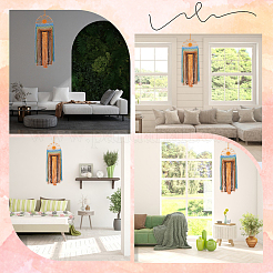 Настенные украшения из полиэстера ручной работы в технике макраме&nbsp;HJEW-WH20020-003C