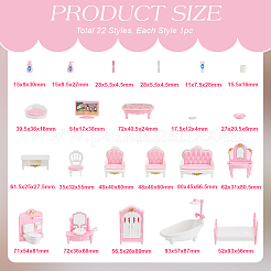 Пластиковый кукольный комплект мебели для спальни&nbsp;DIY-PH0022-06