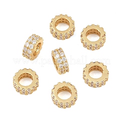 Латунные микро проложить кубического циркония бусы плоский круглый распорку&nbsp;ZIRC-D026-07G