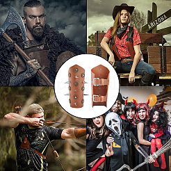 Браслет-манжета в стиле панк из искусственной кожи для байкеров&nbsp;AJEW-WH0258-905A