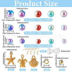 Наборы для самостоятельного изготовления браслетов и сережек из АБС-пластика с бусинами&nbsp;DIY-SP0003-36