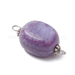 Потрескавшийся непрозрачный акрил имитация бирюзовый овальный соединительный шарм&nbsp;PALLOY-JF03805