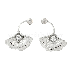 Серьги-гвоздики из нержавеющей стали 304 с микропаве из прозрачных кубических цирконий&nbsp;EJEW-F353-02P