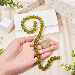 1 нить бусины ручной работы из песочного золота в технике лэмпворк&nbsp;LAMP-TA0002-09E