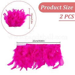 Украшение на манжеты одежды с отделкой из перьев петуха&nbsp;AJEW-WH0696-197C