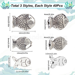 120шт 3 стиля бусины из сплава в тибетском стиле&nbsp;TIBEB-SC0001-36