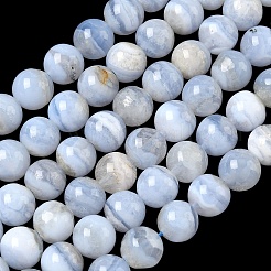 Нити натуральных голубых кружевных агатовых бусин&nbsp;G-F222-29-8mm-1