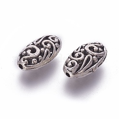 Овальные тибетский стиль сплава филигранные бусины&nbsp;LS-PALLOY-J218-45AS