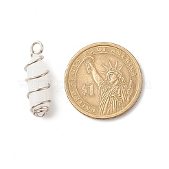 Двойные заостренные подвески из натурального белого нефрита&nbsp;PALLOY-JF01686-05