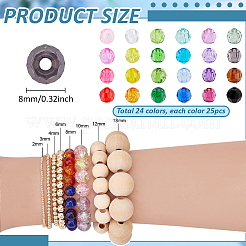 24 цвет прозрачных акриловых бусин&nbsp;TACR-PH0001-93A