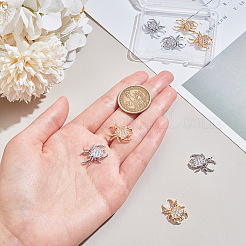 8 шт. подвески из латуни и кубического циркония двух цветов&nbsp;KK-AR0003-42