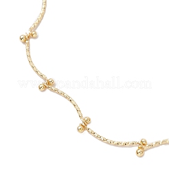 Браслеты на лодыжку из латунных изогнутых звеньев с круглыми подвесками-шармами для женщин&nbsp;AJEW-AN00713