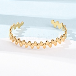 Браслеты-манжеты из нержавеющей стали 304 для женщин&nbsp;BJEW-K293-01B-G