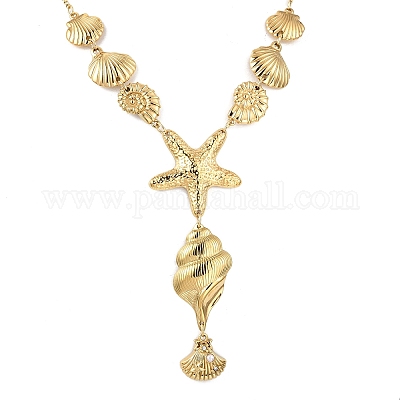 Подвеска в форме морской звезды из нержавеющей стали 304 NJEW-A063-15G-1