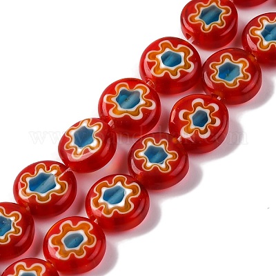 Ручной работы millefiori стеклянные бусины нитки LAMP-G164-04A-1