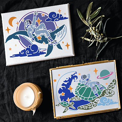 1 набор трафаретов для рисования морских животных DIY-MA0004-85-1