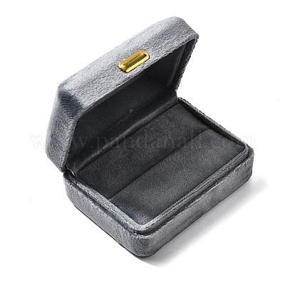 Прямоугольная бархатная коробочка для хранения с двойным кольцом PW-WG59296-01-1