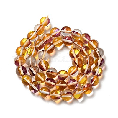 Гальванические нити из синтетических бусин из лунного камня G-F143-A01-M-1