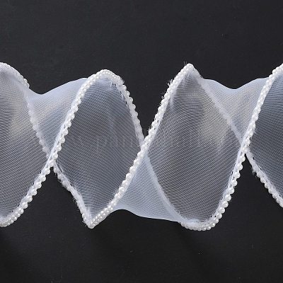 5 ярд сетчатой ленты с жемчужной окантовкой из АБС-пластика для изготовления бантов OCOR-B004-01A-07-1