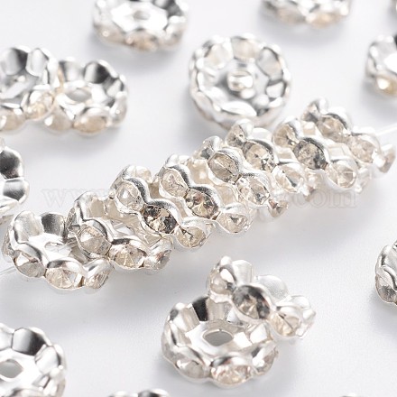 Латунные хрустальные бусины-разделители со стразами RSB033-B01-1