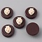 Opaque Resin Imitation Chocolate Cabochons, Coconut Brown, Flat Round, 19x9mm
