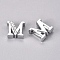 Alloy Slide Charms, with Crystal Rhinestone, Letter, Platinum, Letter.M, M: 11.5x12x4.5mm, Hole: 1.5x8mm