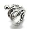 Alloy Finger Rings, Snake, Size 8, Antique Silver, 18mm