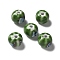 Handmade Porcelain Beads, Rondelle, Green, 12~12.5x10mm, Hole: 2.5mm