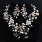 Alloy Fresh Water Pearl Rhinestone Jewelry Sets, Include Earrings & Necklaces, Flower, Golden, 370mm