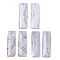 Natural Blue Lace Agate Pendants, Rectangle Charms, 38~40x13~13.5x4~5mm, Hole: 1.2mm
