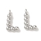 Brass Pendants, Cadmium Free & Nickel Free & Lead Free, Letter Charms, Platinum, 11x7x2mm, Hole: 1mm