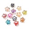 Transparent Resin Beads, Star, with Gold Foil, Mixed Color, 20x22.5x16.5mm, Hole: 2mm