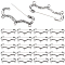 30Pcs Tibetan style Alloy Chandelier Component Links, Antique Silver, 19x45x2.5mm