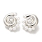 Rack Plating Shell Shape Brass Stud Earrings, with ABS Plastic Pearl, Long-Lasting Plated, Lead Free & Cadmium Free, Platinum, 29.5x26mm,1pair/Set
