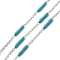 Enamel Column Link Chains, with 304 Stainless Steel Cable Chains, Unwelded, with Spool, Deep Sky Blue, 14~17x2~3mm and 1.5x2x0.5mm, about 32.81 Feet(10m)/Roll