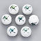 Electroplate Glass Beads, Round with Constellations Pattern, Green Plated, Leo, 10mm, Hole: 1.2mm